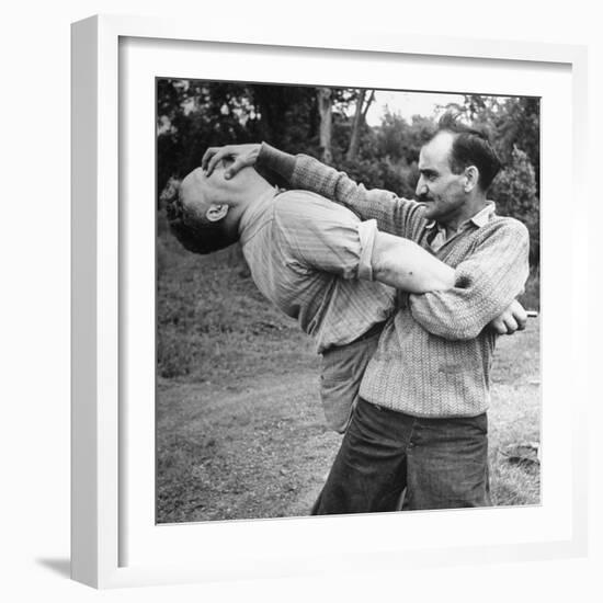 An Instructor Demonstrating a Combat Method-Dmitri Kessel-Framed Photographic Print