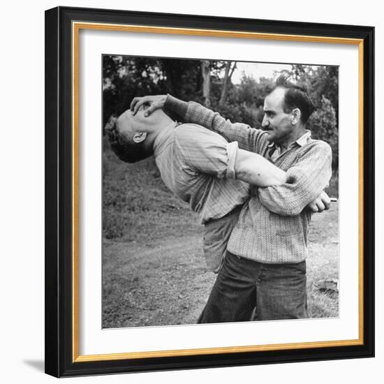 An Instructor Demonstrating a Combat Method-Dmitri Kessel-Framed Photographic Print