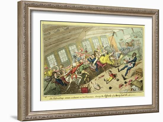 An Interesting Scene on Board an East-Indiaman, Showing the Effects of a Heavy Lunch-George Cruikshank-Framed Giclee Print