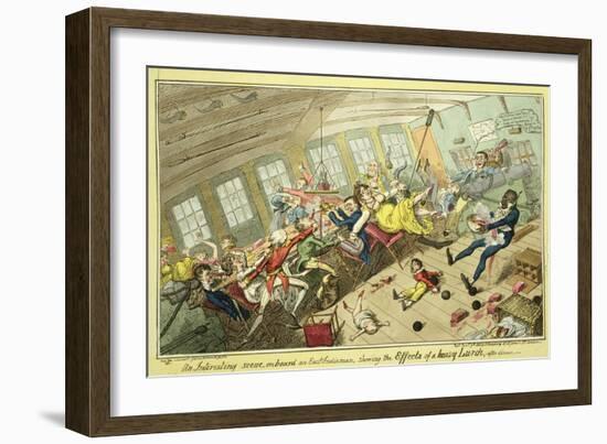 An Interesting Scene on Board an East-Indiaman, Showing the Effects of a Heavy Lunch-George Cruikshank-Framed Giclee Print