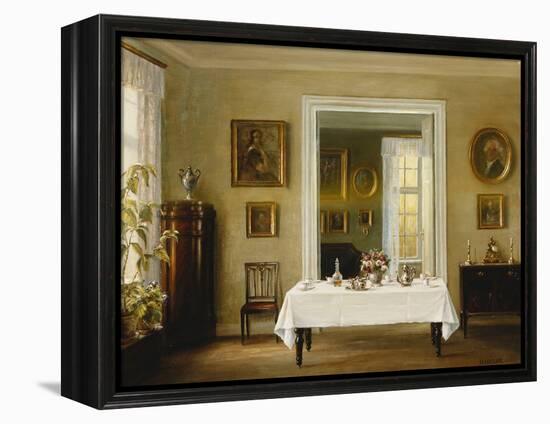 An Interior, (Oil on Canvas)-Hans Hilsoe-Framed Premier Image Canvas