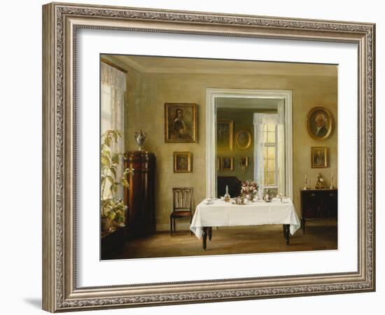 An Interior, (Oil on Canvas)-Hans Hilsoe-Framed Giclee Print