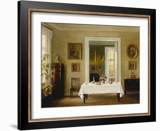 An Interior, (Oil on Canvas)-Hans Hilsoe-Framed Giclee Print