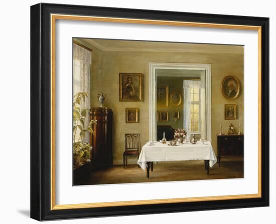 An Interior, (Oil on Canvas)-Hans Hilsoe-Framed Giclee Print