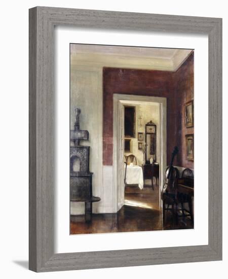 An Interior with a Cello-Carl Holsoe-Framed Giclee Print