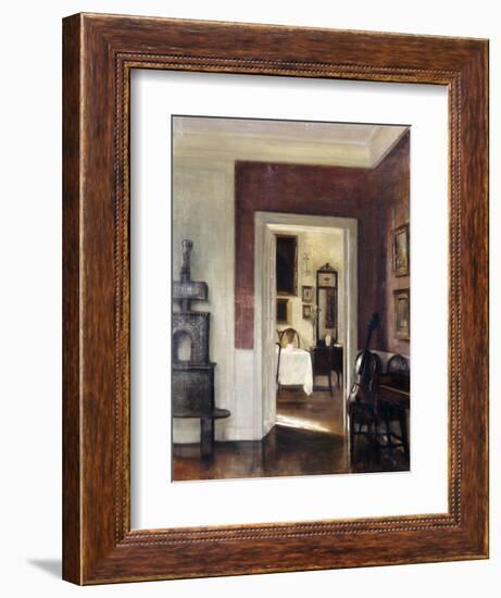 An Interior with a Cello-Carl Holsoe-Framed Giclee Print