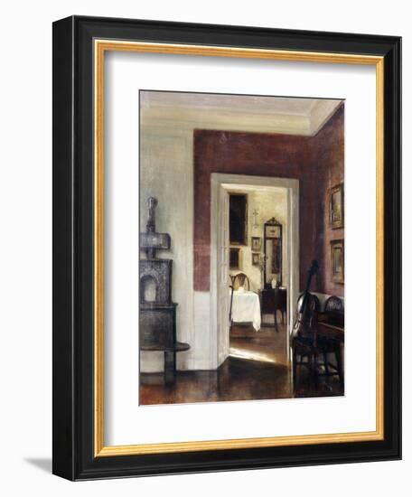 An Interior with a Cello-Carl Holsoe-Framed Giclee Print