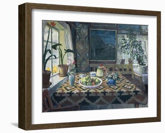 An Interior with a Still Life, the Parlour at Sandalstrand-Nikolai Astrup-Framed Giclee Print