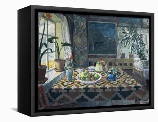 An Interior with a Still Life, the Parlour at Sandalstrand-Nikolai Astrup-Framed Premier Image Canvas