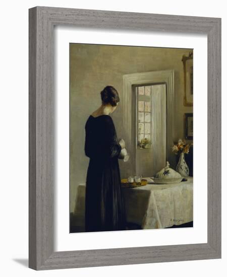 An Interior with a Woman at a Table-Carl Holsoe-Framed Giclee Print