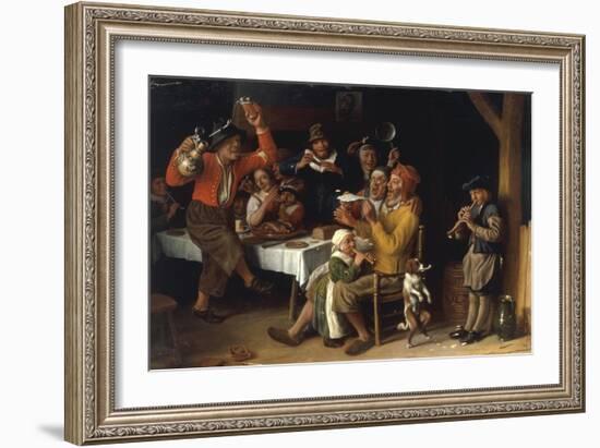 An Interior with Peasants Singing and Dancing Around a Table, 1681-Lambert Doomer-Framed Giclee Print