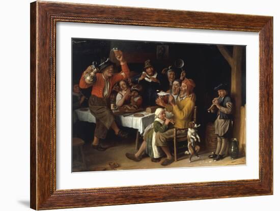 An Interior with Peasants Singing and Dancing Around a Table, 1681-Lambert Doomer-Framed Giclee Print