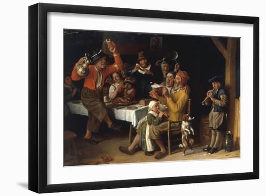 An Interior with Peasants Singing and Dancing Around a Table, 1681-Lambert Doomer-Framed Giclee Print