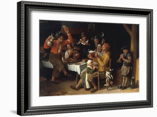 An Interior with Peasants Singing and Dancing Around a Table, 1681-Lambert Doomer-Framed Giclee Print