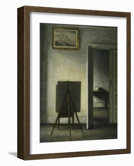 An Interior with the Artist's Easel-Vilhelm Hammershoi-Framed Giclee Print