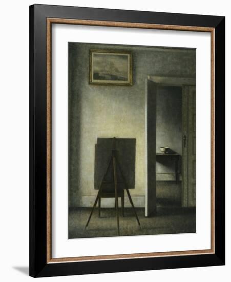 An Interior with the Artist's Easel-Vilhelm Hammershoi-Framed Giclee Print