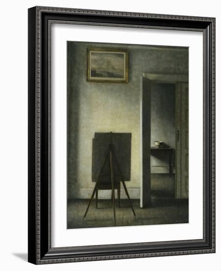 An Interior with the Artist's Easel-Vilhelm Hammershoi-Framed Giclee Print