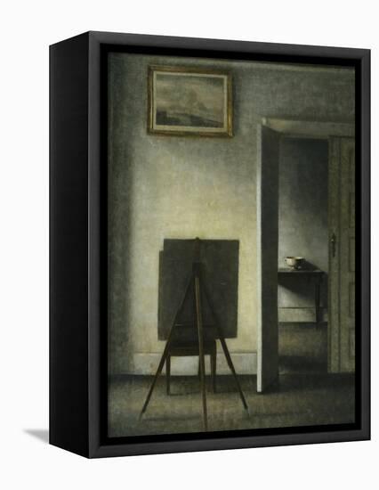 An Interior with the Artist's Easel-Vilhelm Hammershoi-Framed Premier Image Canvas