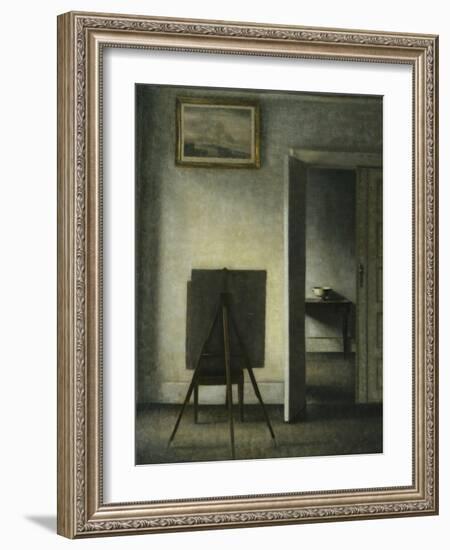 An Interior with the Artist's Easel-Vilhelm Hammershoi-Framed Giclee Print