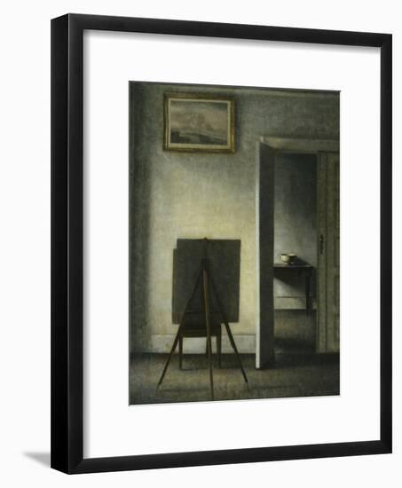 An Interior with the Artist's Easel-Vilhelm Hammershoi-Framed Giclee Print