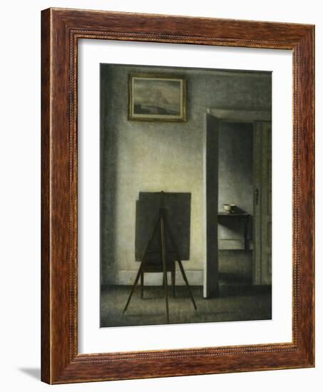 An Interior with the Artist's Easel-Vilhelm Hammershoi-Framed Giclee Print