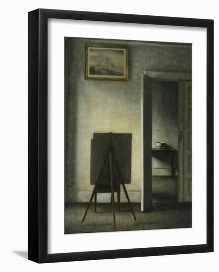 An Interior with the Artist's Easel-Vilhelm Hammershoi-Framed Giclee Print