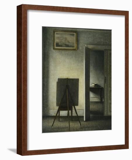 An Interior with the Artist's Easel-Vilhelm Hammershoi-Framed Giclee Print