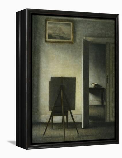 An Interior with the Artist's Easel-Vilhelm Hammershoi-Framed Premier Image Canvas