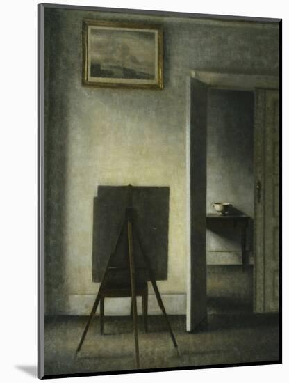 An Interior with the Artist's Easel-Vilhelm Hammershoi-Mounted Premium Giclee Print