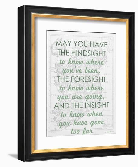 An Irish Blessing on Hindsight, Foresight & Insight - 1741, Ireland Map-null-Framed Giclee Print