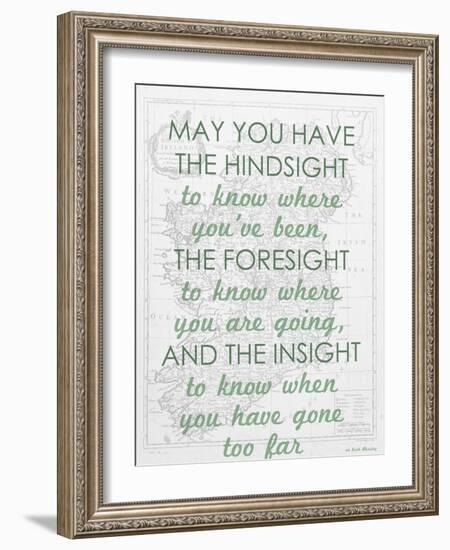 An Irish Blessing on Hindsight, Foresight & Insight - 1741, Ireland Map-null-Framed Giclee Print