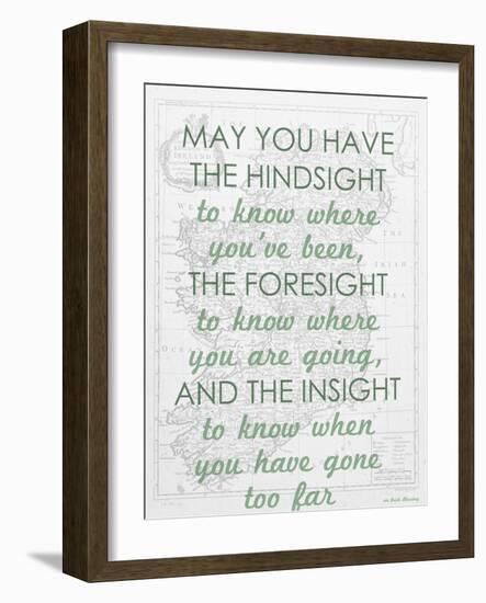 An Irish Blessing on Hindsight, Foresight & Insight - 1741, Ireland Map-null-Framed Giclee Print