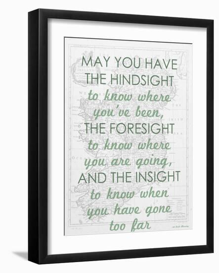 An Irish Blessing on Hindsight, Foresight & Insight - 1741, Ireland Map-null-Framed Giclee Print