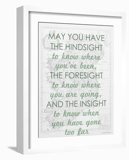 An Irish Blessing on Hindsight, Foresight & Insight - 1741, Ireland Map-null-Framed Giclee Print