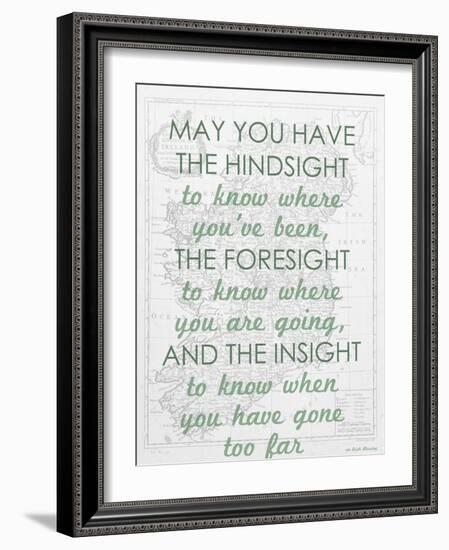 An Irish Blessing on Hindsight, Foresight & Insight - 1741, Ireland Map-null-Framed Giclee Print