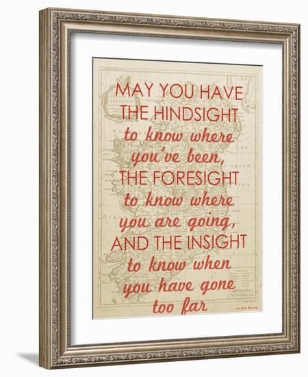 An Irish Blessing on Hindsight, Foresight & Insight - 1741, Ireland Map-null-Framed Giclee Print