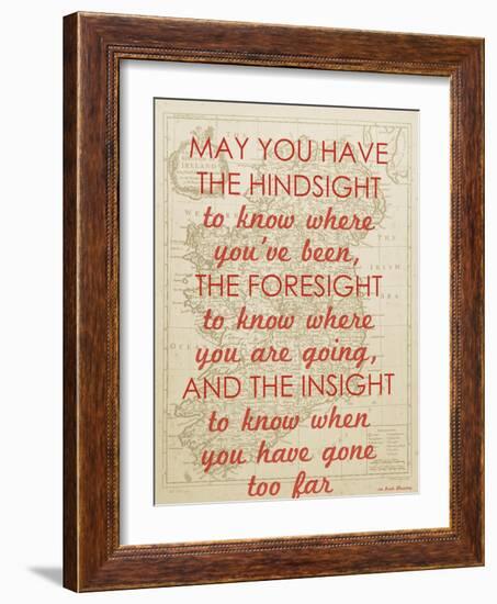 An Irish Blessing on Hindsight, Foresight & Insight - 1741, Ireland Map-null-Framed Giclee Print