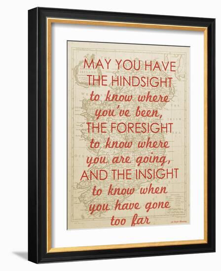 An Irish Blessing on Hindsight, Foresight & Insight - 1741, Ireland Map-null-Framed Giclee Print