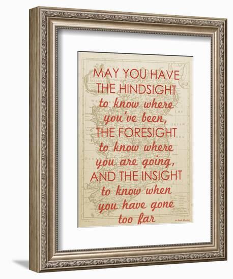 An Irish Blessing on Hindsight, Foresight & Insight - 1741, Ireland Map-null-Framed Giclee Print