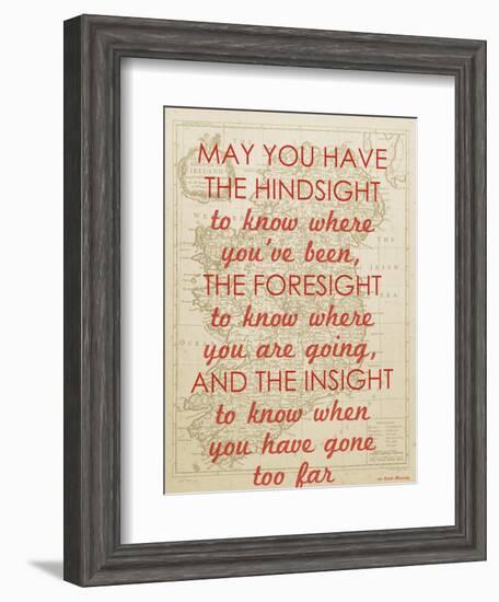 An Irish Blessing on Hindsight, Foresight & Insight - 1741, Ireland Map-null-Framed Giclee Print