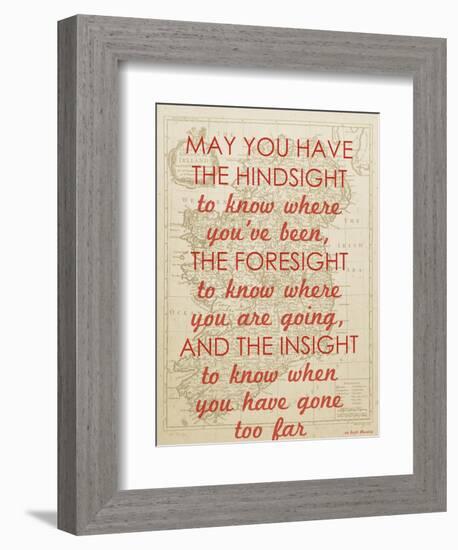 An Irish Blessing on Hindsight, Foresight & Insight - 1741, Ireland Map-null-Framed Giclee Print