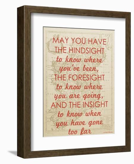 An Irish Blessing on Hindsight, Foresight & Insight - 1741, Ireland Map-null-Framed Giclee Print