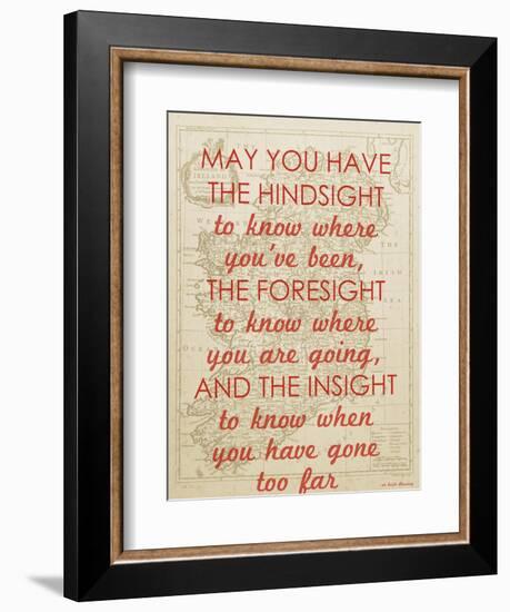 An Irish Blessing on Hindsight, Foresight & Insight - 1741, Ireland Map--Framed Giclee Print