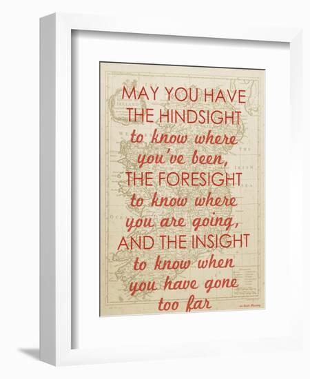 An Irish Blessing on Hindsight, Foresight & Insight - 1741, Ireland Map-null-Framed Giclee Print