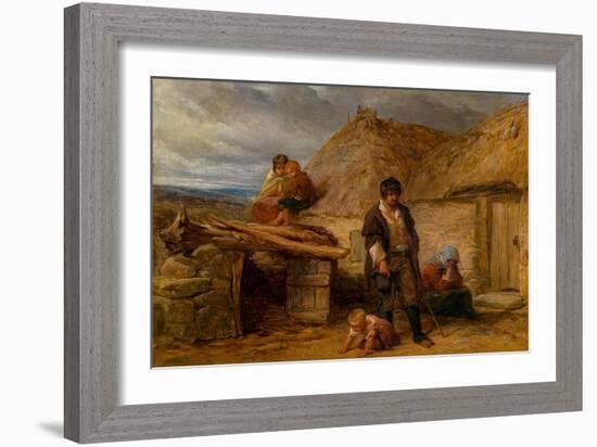 An Irish Eviction, 1850 (Oil on Panel)-Frederick Goodall-Framed Giclee Print
