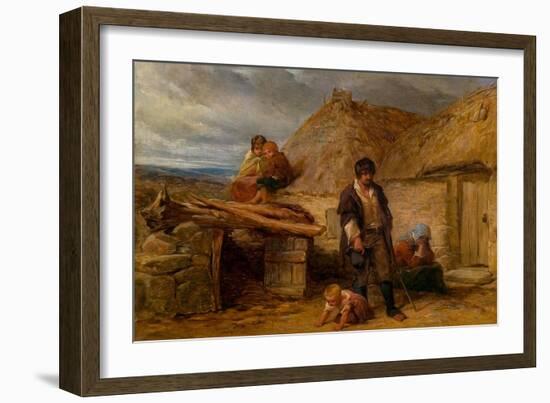 An Irish Eviction, 1850 (Oil on Panel)-Frederick Goodall-Framed Giclee Print