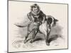 An Irish "Luricane" Riding on a Dog-Collin De Plancy-Mounted Art Print