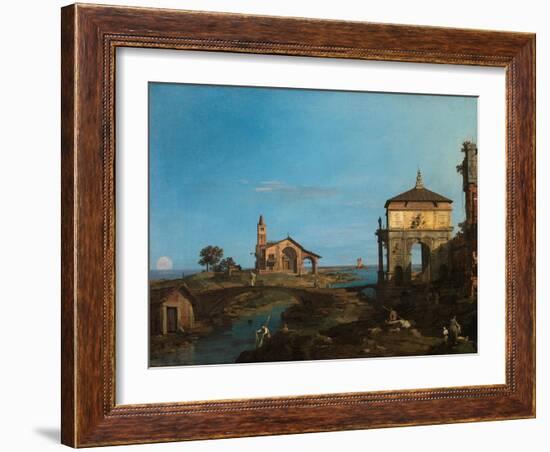 An Island in the Lagoon with a Gateway and a Church, 1743-44-Canaletto-Framed Giclee Print