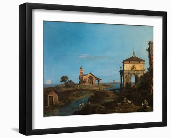 An Island in the Lagoon with a Gateway and a Church, 1743-44-Canaletto-Framed Giclee Print