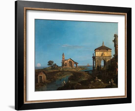 An Island in the Lagoon with a Gateway and a Church, 1743-44-Canaletto-Framed Giclee Print